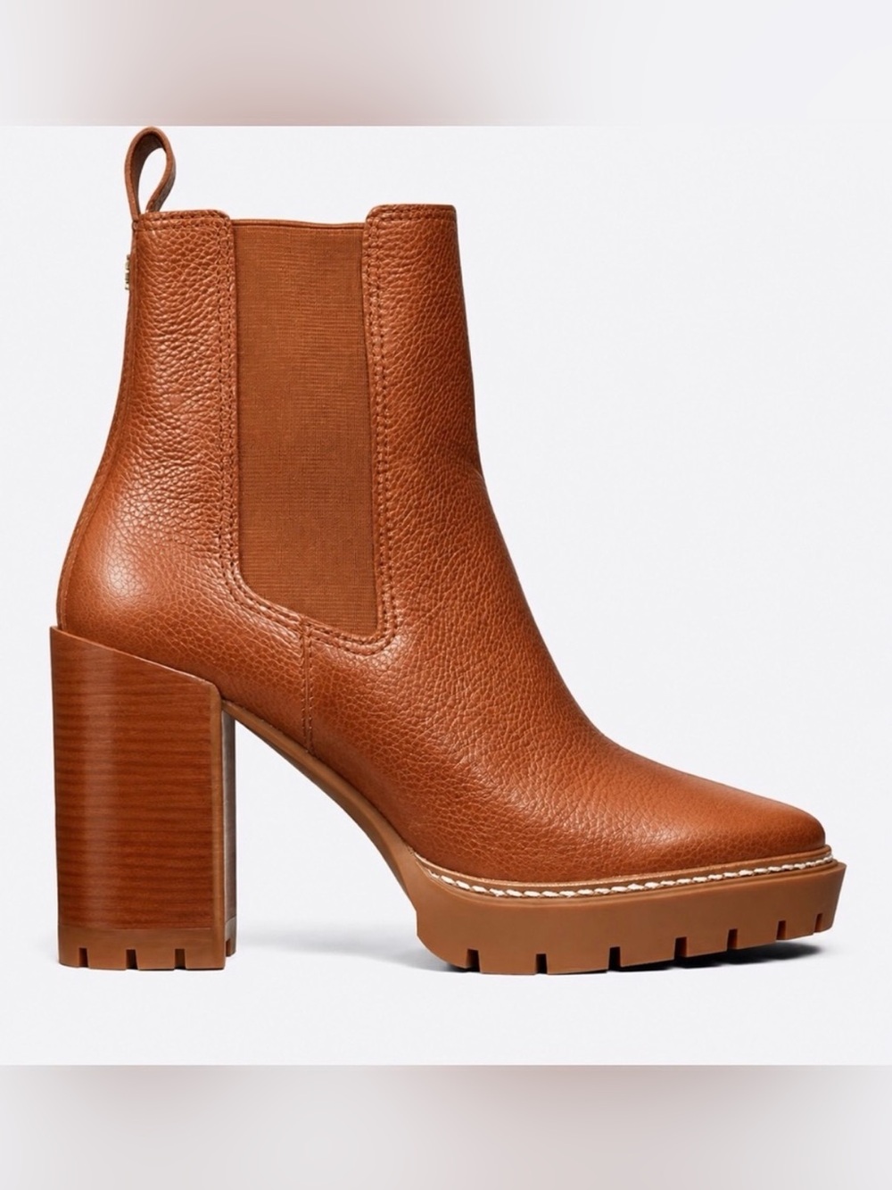 Tory Burch Carson Leather Heeled Chelsea Boots, size 9